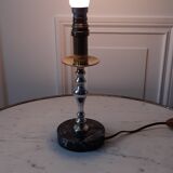 Lamp in marble and chrome steel 50s