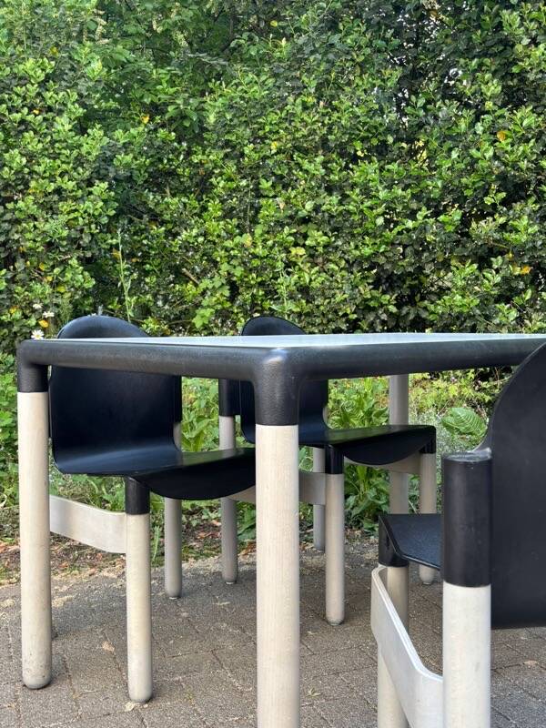 Grey wash Thonet Flex by Gerd Lange dining table – 130×80 cm | Mid-century design with character
