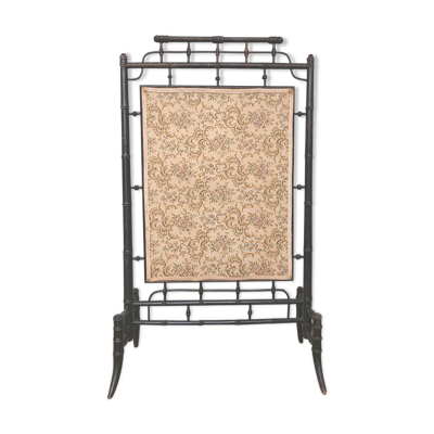 Paravent cheminée Napoléon III en bois façon bambou
