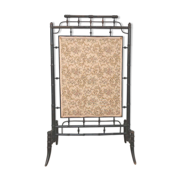 Paravent cheminée Napoléon III en bois façon bambou
