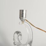 Sculptural Clear Crystal Glass Table Lamp by Schneider, France, 1950s