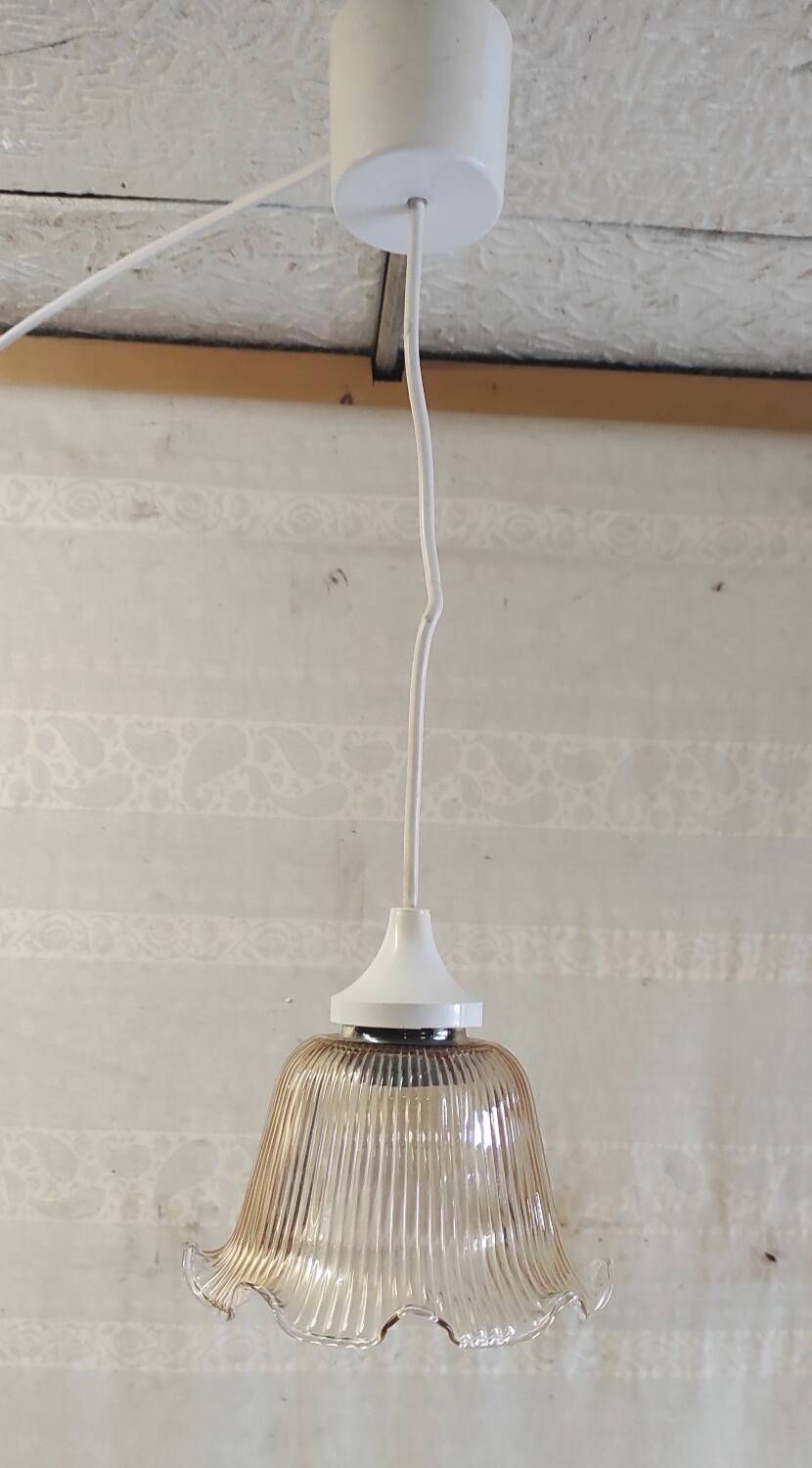 Smoked glass portable lamp - mid 20th century.