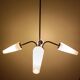 Brass chandelier with conical lampshades from the 1970s