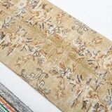 2x10 Beige Brown Floral Turkish Runner Rug, 73x302Cm SK 7009