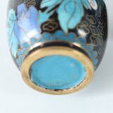 Paire de petits vases en émail cloisonnés Chinois vintage