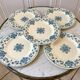 5 flat plates Terre de Fer Sarreguemines model "Estrèes" XIXth
