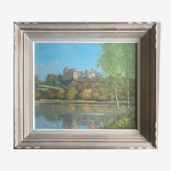 HSP painting 1979: “Around Brandon” Saône-et-Loire by Claude Pallot (20th century)