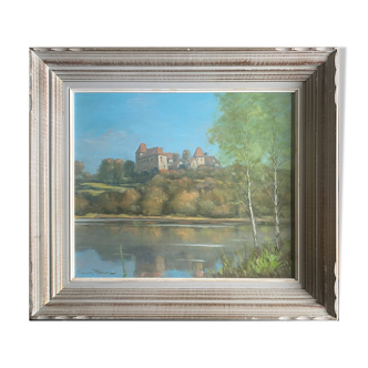 HSP painting 1979: “Around Brandon” Saône-et-Loire by Claude Pallot (20th century)