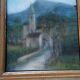 Ancienne peinture pastel sur papier signée paysage Bartalini avec cadre