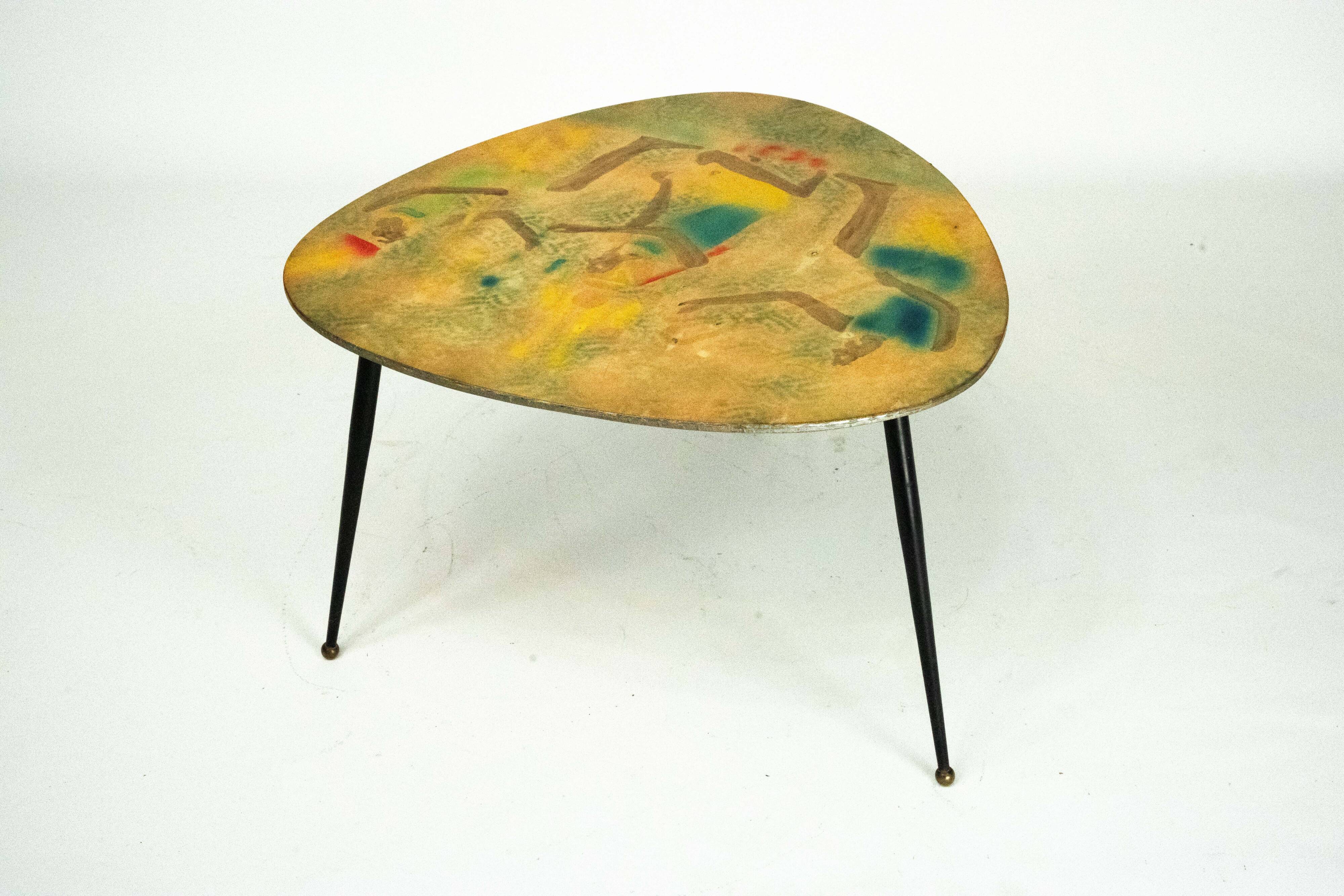 Italian Mid-Century Modern Tripod Coffee Table, 1950s