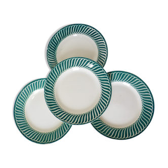 4 flat plates of Digoin Sarreguemines model Jacquot 210805