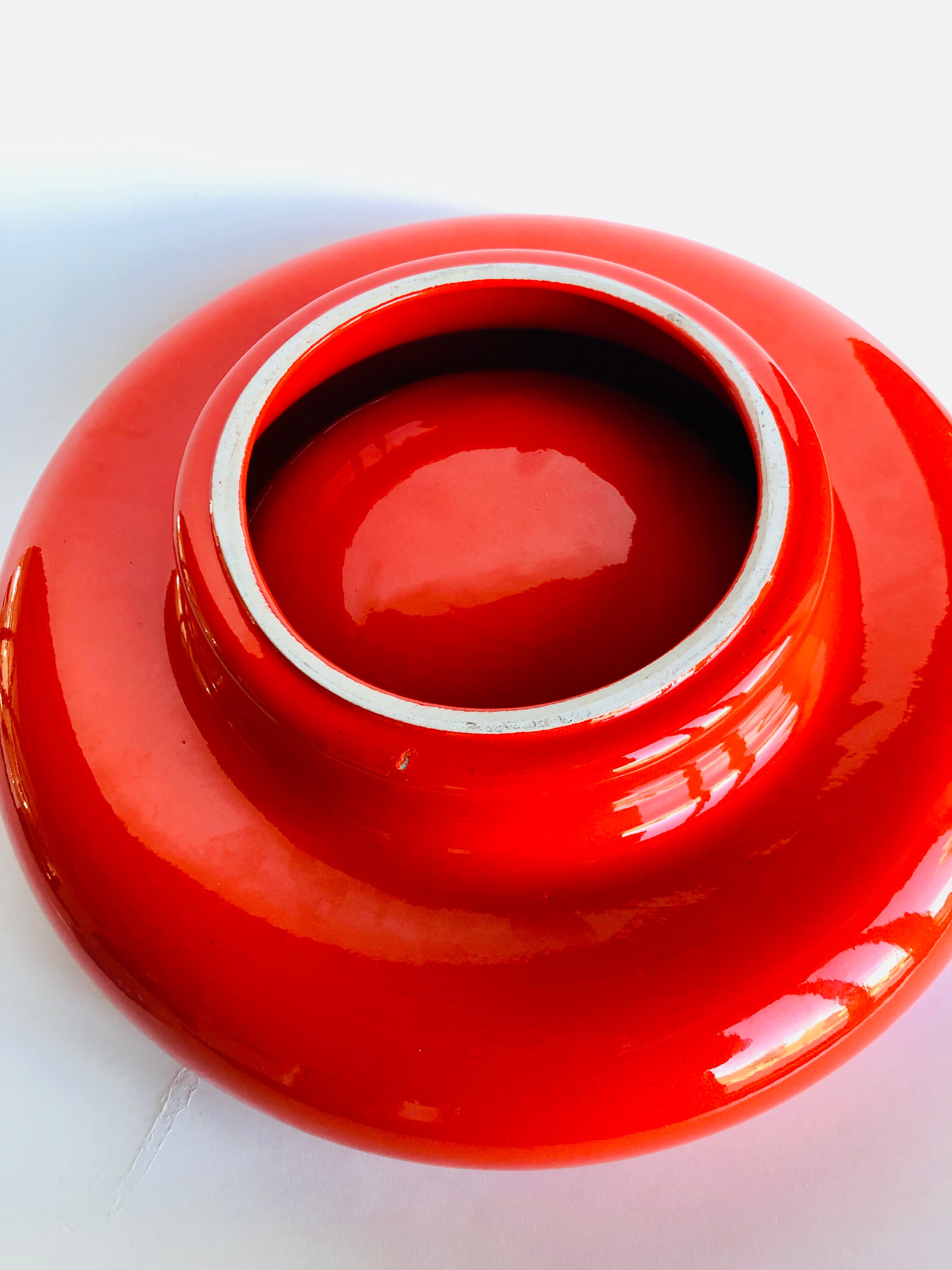 Round dish space age - vintage - orange