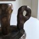 Brutalist wooden candle holder 1960