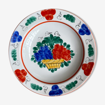 Assiette decorative des pays de l'est corbeille fleurie