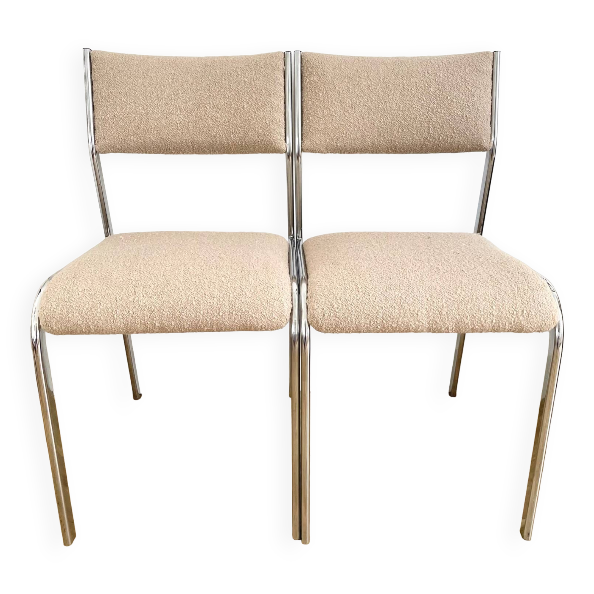 Pair of 70s chrome chairs