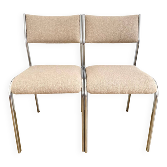 Paire de chaises chromées années 70