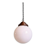 Art Deco suspension in white opaline, Val Saint-Lambert, 1920-30