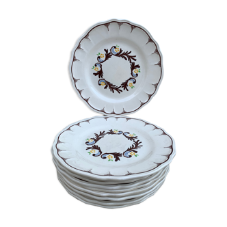 11 dessert plates in old Earthenware from Salins