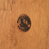 Brutalist Round Coffee Table in Solid Oak by Meubelfabriek Oisterwijk