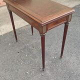 Game table in dappled Cuban mahogany and bronze, Napoleon III period circa 1870