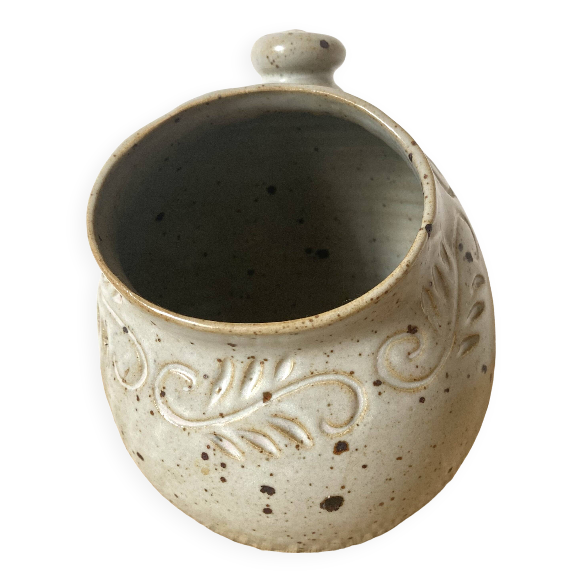 Salt pot in pyrite stoneware