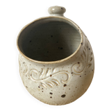 Salt pot in pyrite stoneware
