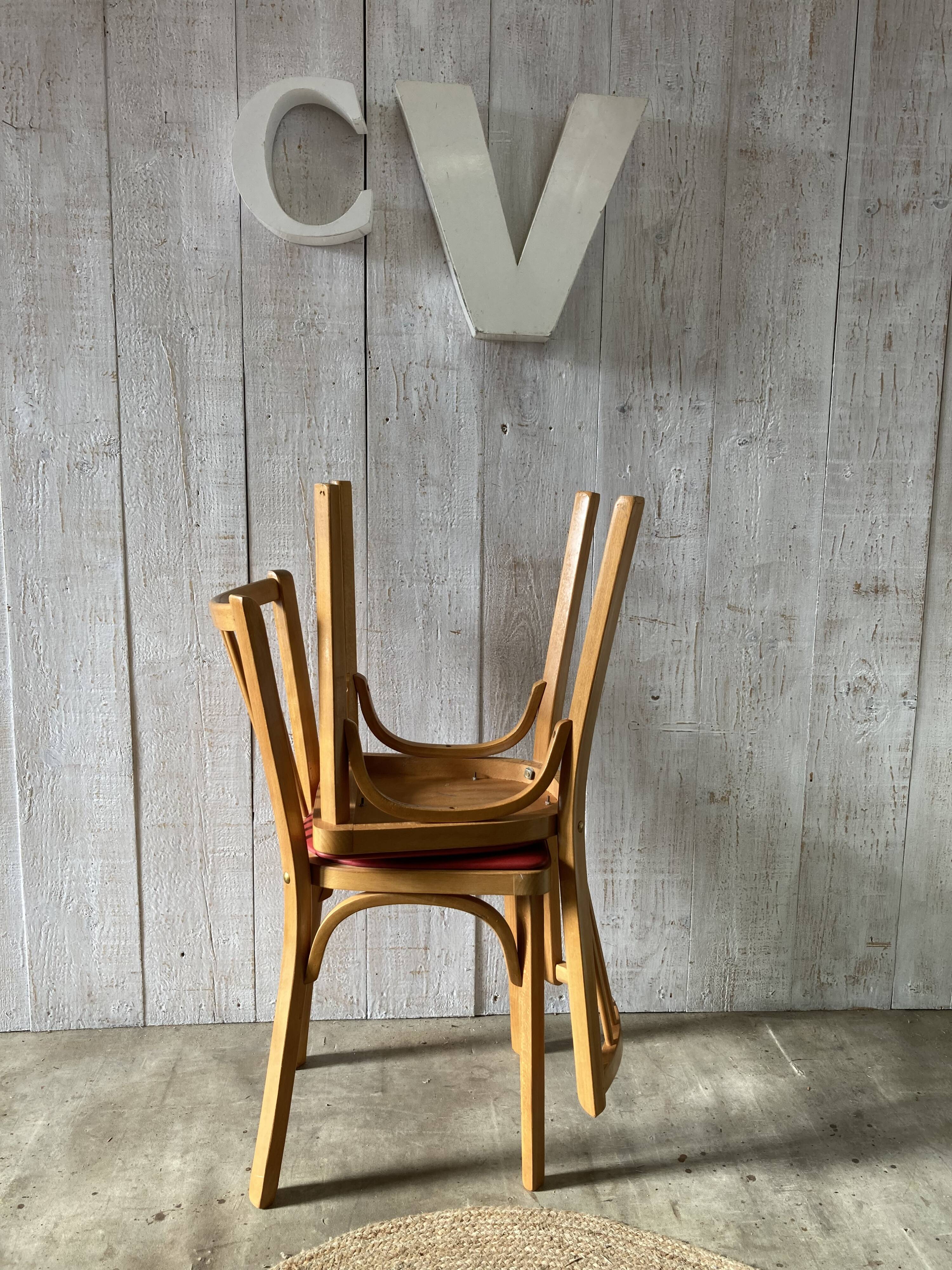 Set of 4 mismatched bistro chairs