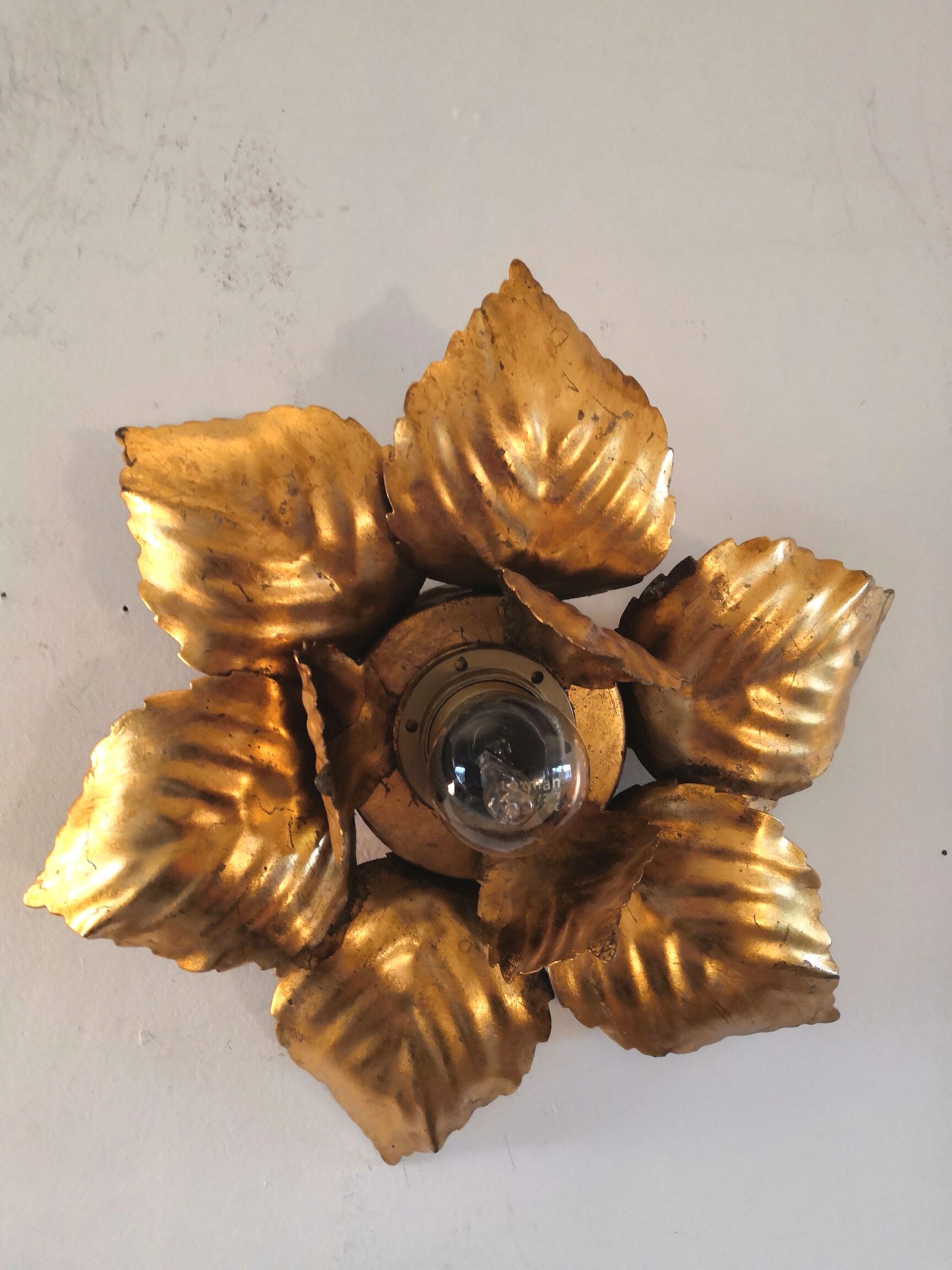 FL wall lamp in gilded metal design 70s