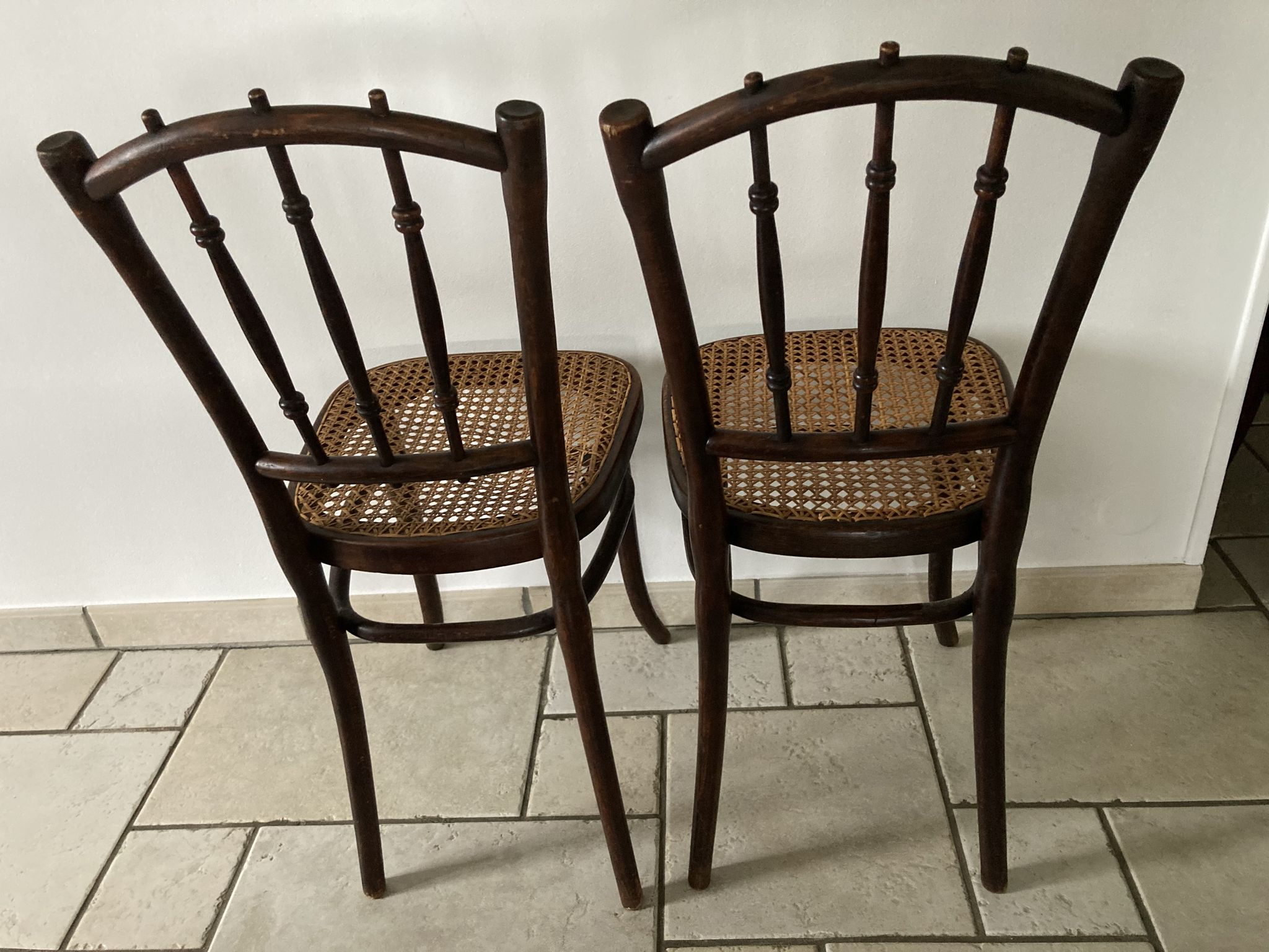 Pair of Canned Thonet chairs