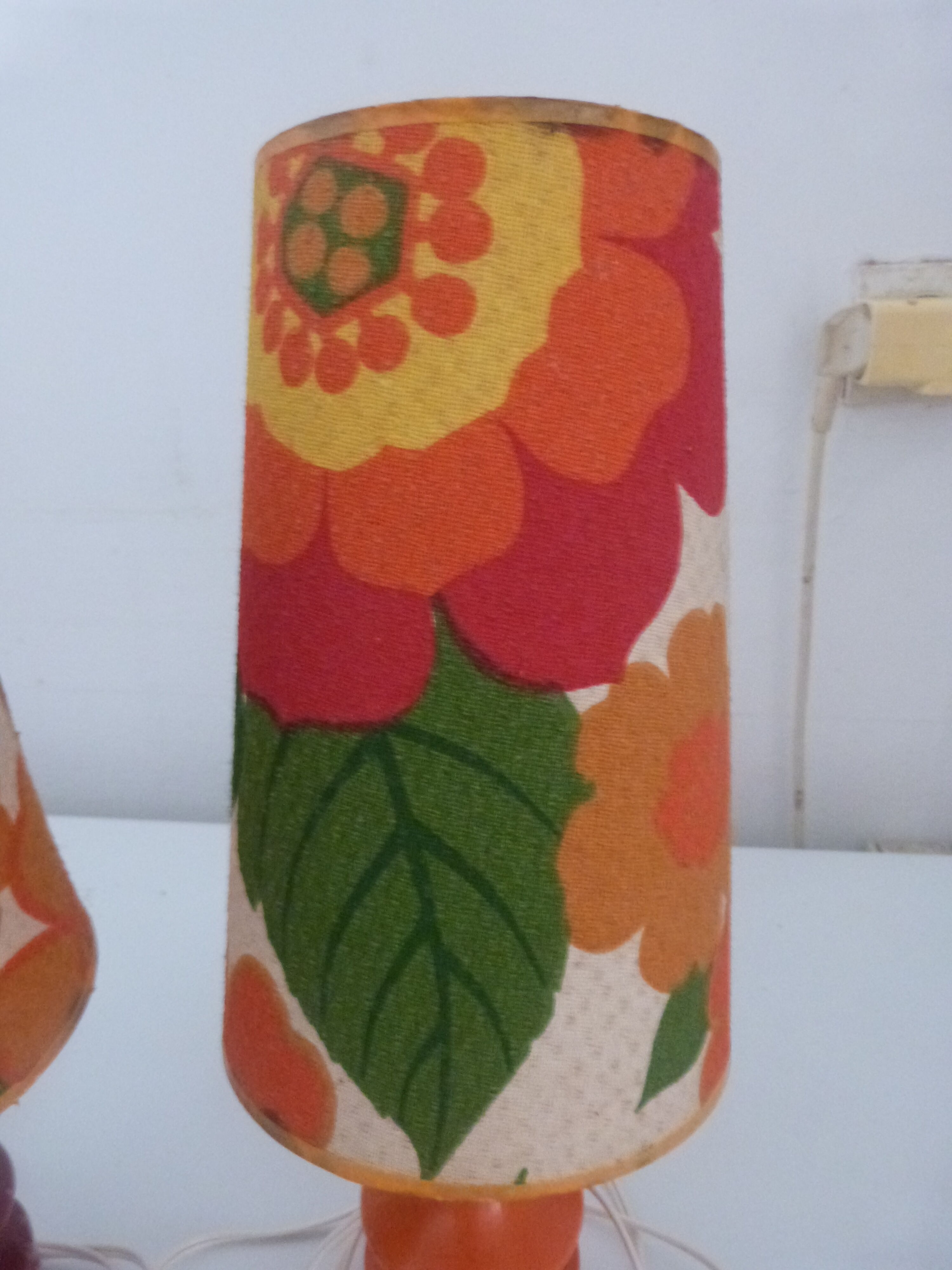 Pair of table lamp kitsch vintage bedside lamp