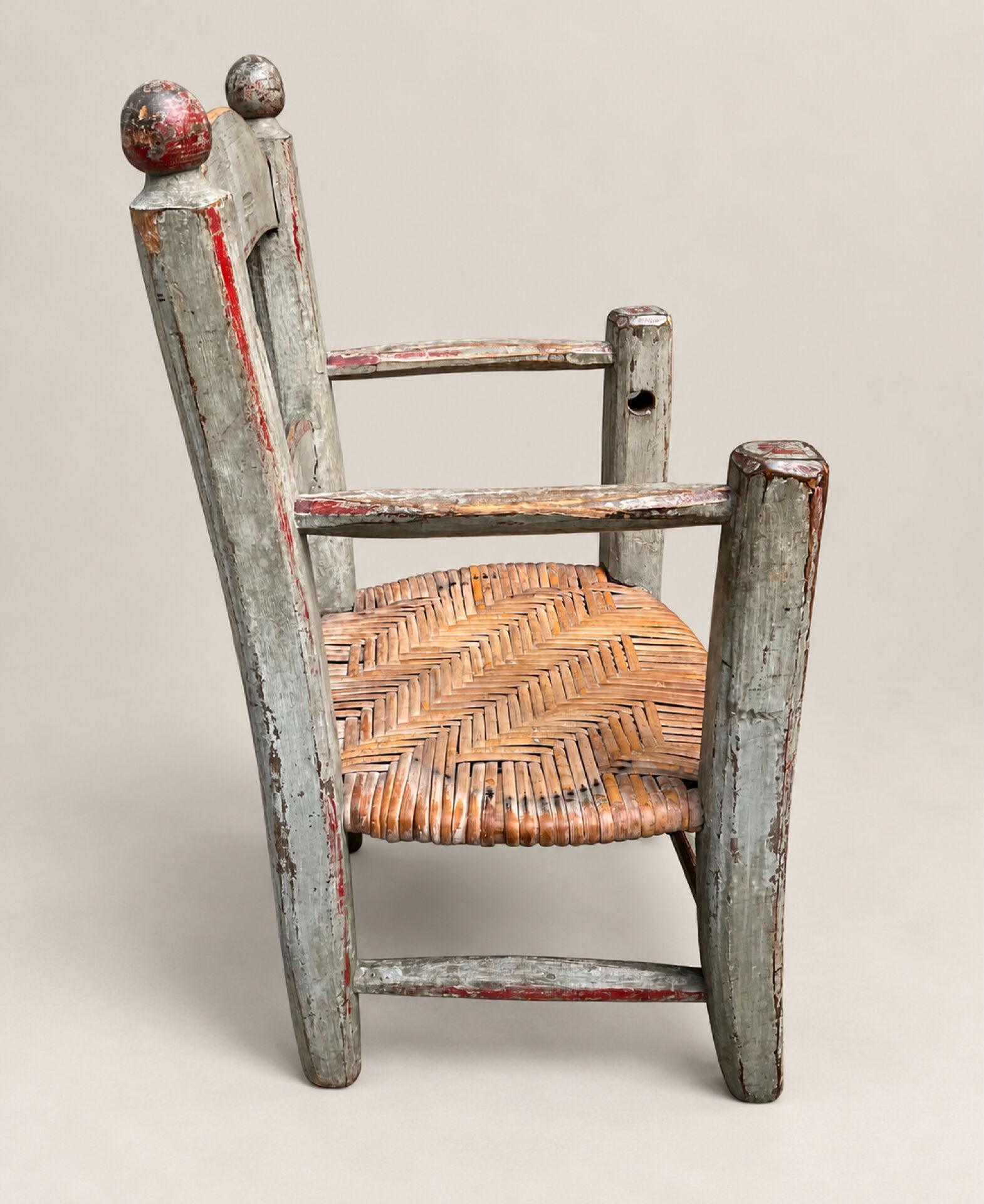 Small antique polychrome children's chair – French folk art