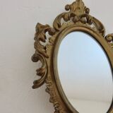 Small baroque mirror in gilded resin, made in Italy, 1970
