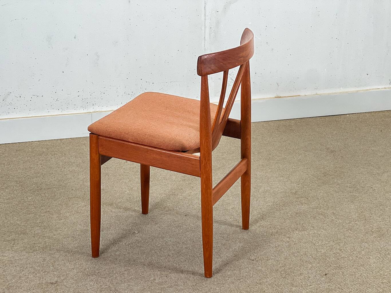 Set of 4 Danish Teak Hollow-Back Dining Chairs (made in the 1960s)