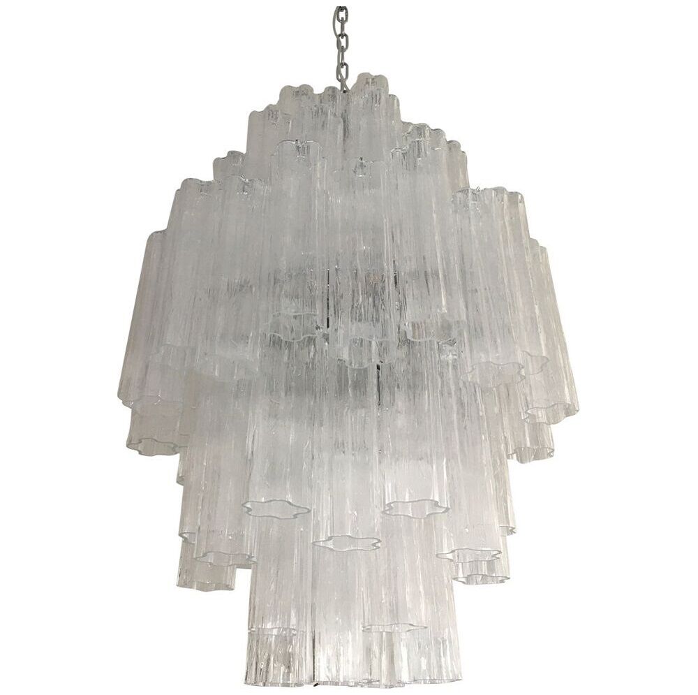 Clear “tronchi” murano glass chandelier-2l