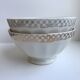 Duo of bowls with silver or gold vintage border 50s
