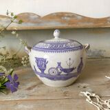 Purple ironstone sugar bowl