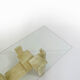 Travertine coffee table by Willy Ballez