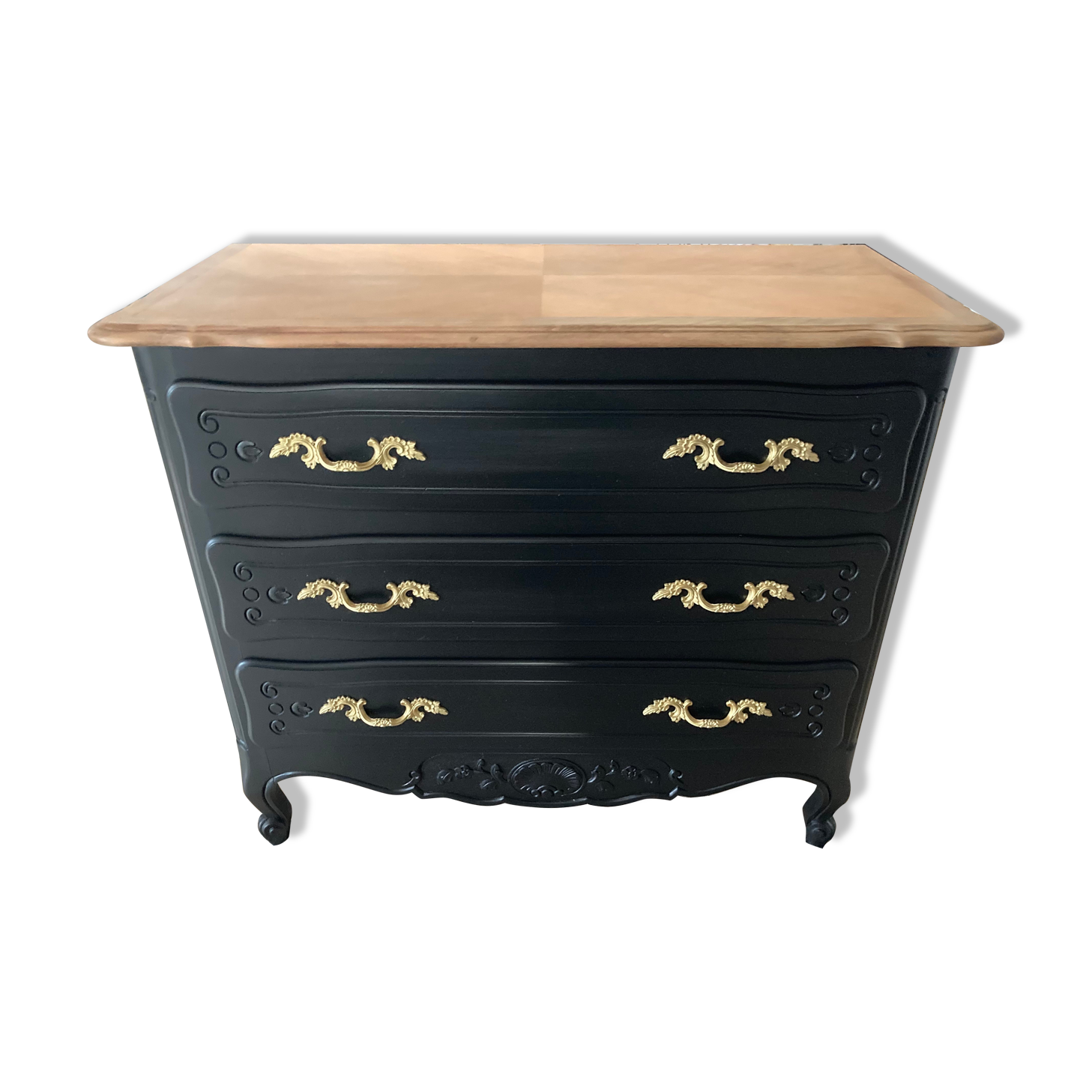 Patinated black dresser