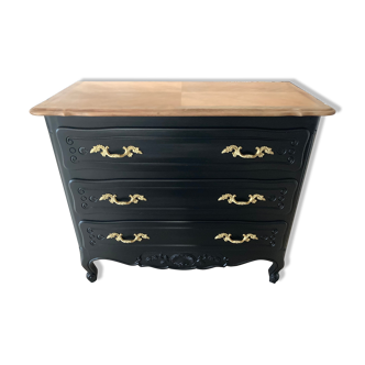 Patinated black dresser