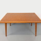 Rectangular wooden and ceramic dining table from the 50s and 60s