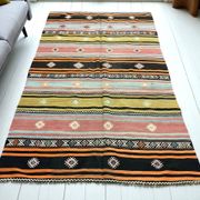 Oushak Kilim Runner en laine vintage