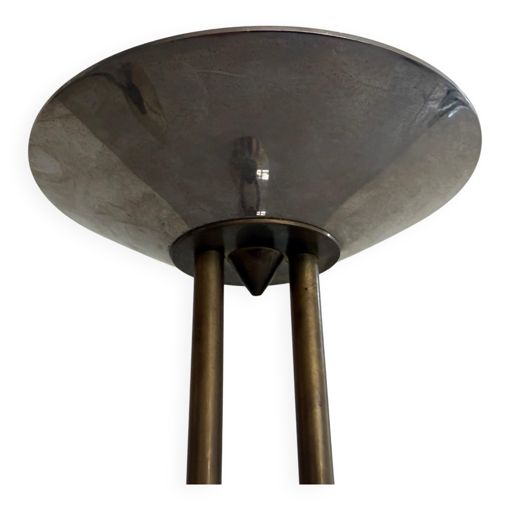 Pair of metal and brass candlesticks, 1960s, Germany