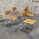 Set of 12 metal and wood school chairs Czechoslovakia Kovona