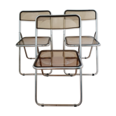 Trio de chaises pliantes en plexiglas