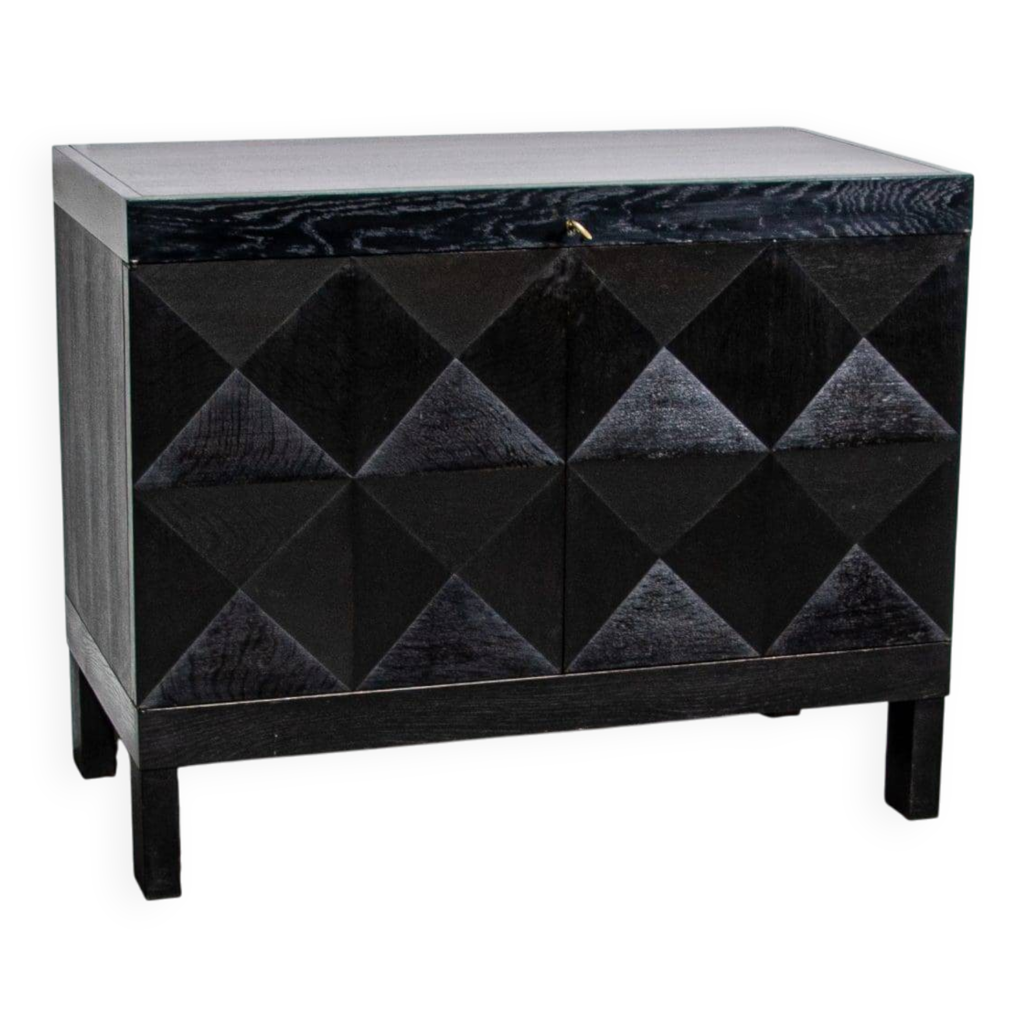 Ebonized brutalist bar cabinet by J. Batenburg for MI Belgium, 1960s