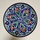Hand painted terracotta flat plate