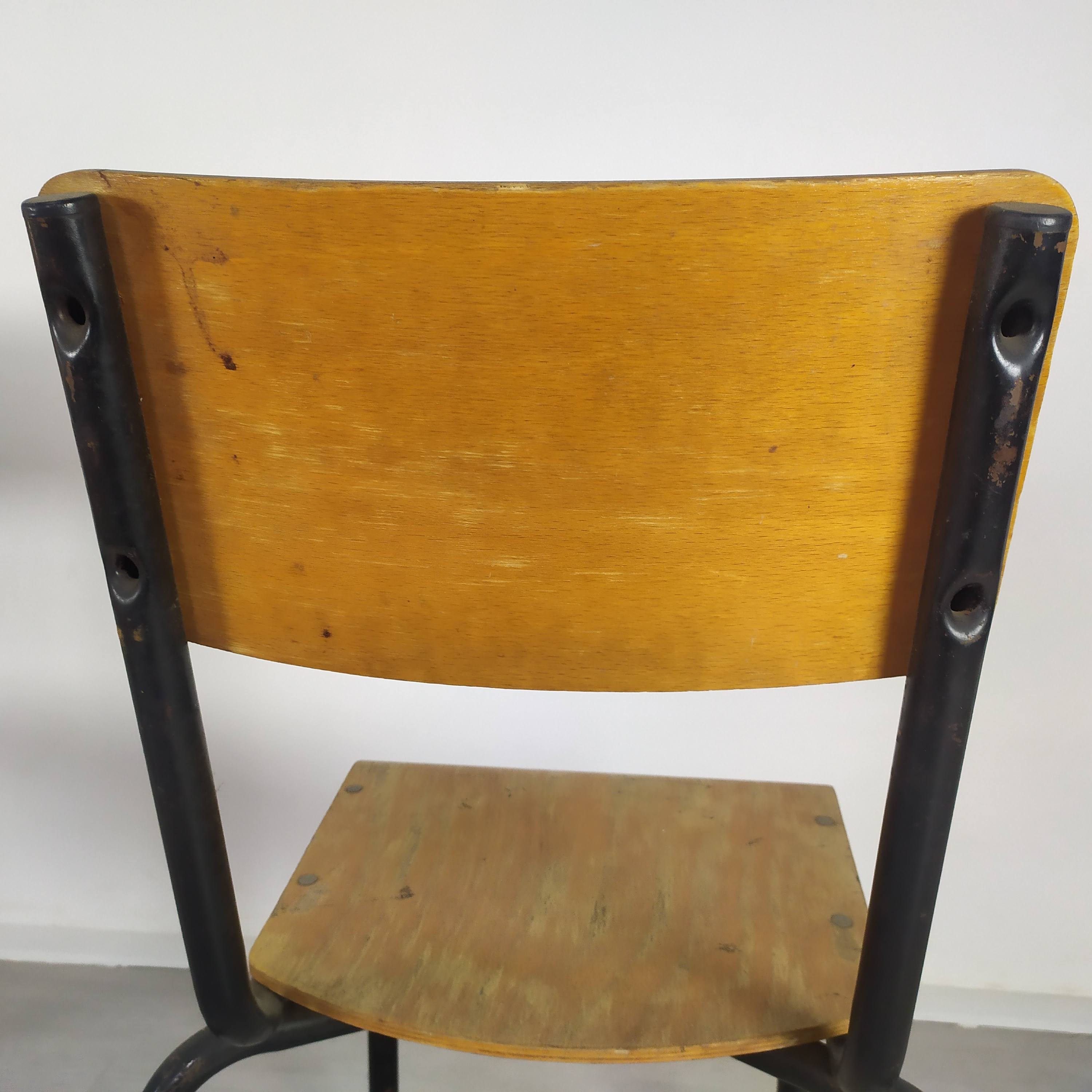 4 school chairs 1950