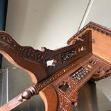 Antique Ottoman Turkish table with inlays and intricate carvings