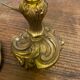 Louis XV style brass lamp foot floral motif and scrolls
