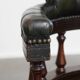 Green leather height-adjustable, swivel and tilt chesterfield office chair